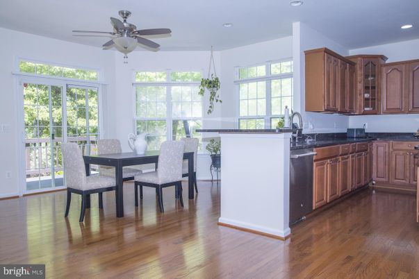 Dining room, Interior, Kitchen, Recessed Lighting, Wood Texture Flooring