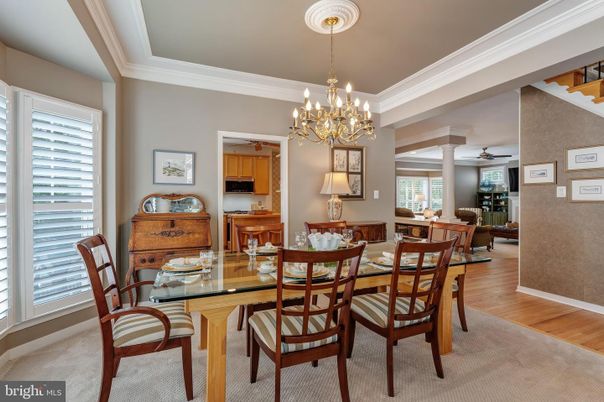 Chandelier, Dining room, Interior, Wood Texture Flooring