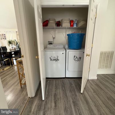 Interior, Washer, Wood Texture Flooring