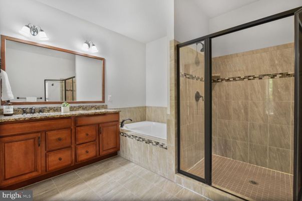 Bathroom, Dual Sink Vanities, Glass Shower, Interior