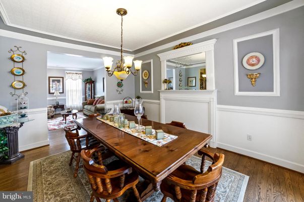 Chandelier, Dining room, Fireplace, Interior, Living room, Wood Texture Flooring