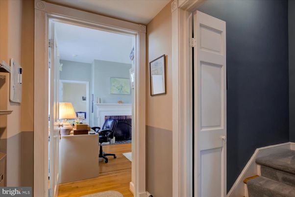 Fireplace, Home Office, Interior, Wood Texture Flooring