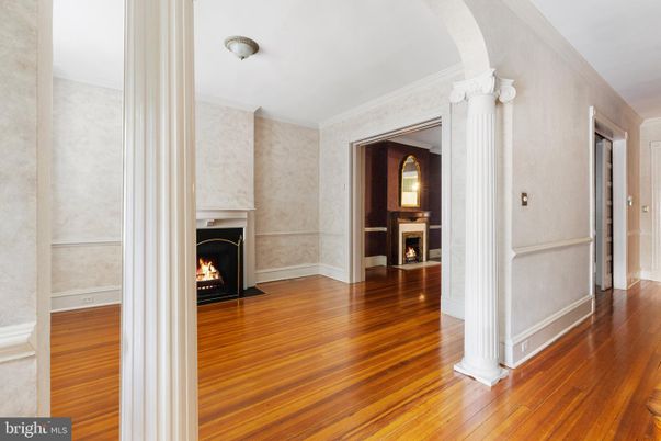 Empty room, Fireplace, Interior, Wood Texture Flooring