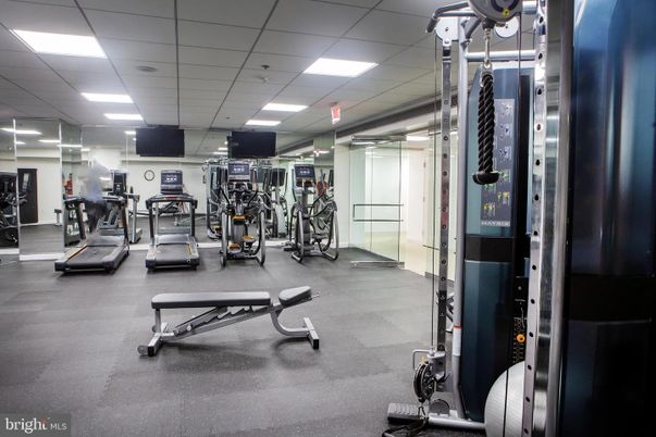 Fitness Equipment, Gym, Interior, Recessed Lighting