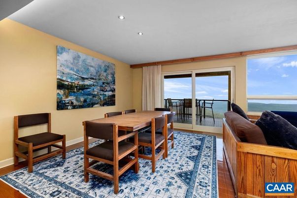 Dining room, Interior, Recessed Lighting, Water, Wood Texture Flooring