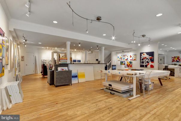 Dining room, Game Room, Interior, Kitchen, Pendant Lights, Recessed Lighting, Wood Texture Flooring