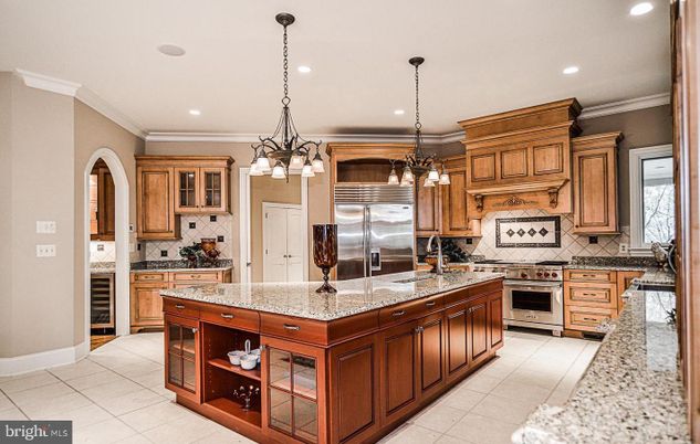 Chandelier, Interior, Kitchen, Pendant Lights, Recessed Lighting, Stainless Steel Appliances