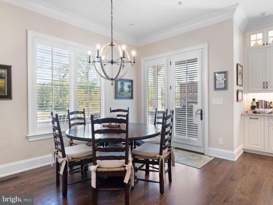 Chandelier, Dining room, Interior, Wood Texture Flooring