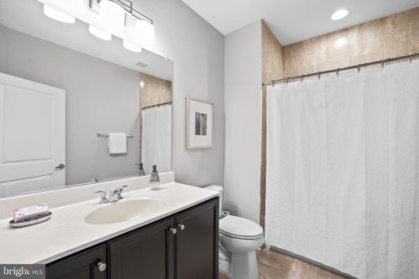 Bathroom, Interior, Recessed Lighting, Wood Texture Flooring