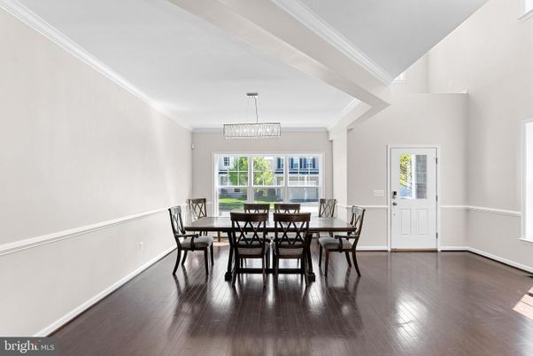 Chandelier, Dining room, Interior, Wood Texture Flooring
