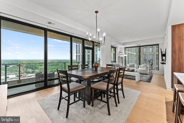 Dining room, Interior, Living room, Pendant Lights, Wood Texture Flooring