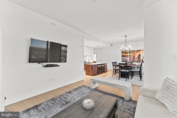 Chandelier, Dining room, Interior, Kitchen, Living room, Pendant Lights, Recessed Lighting, Wood Texture Flooring