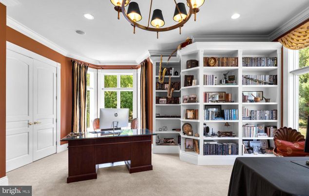 Chandelier, Home Office, Interior, Recessed Lighting