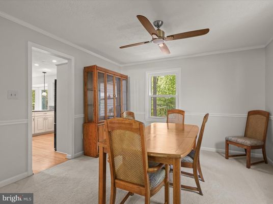 Dining room, Interior, Pendant Lights, Recessed Lighting, Wood Texture Flooring