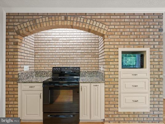 Interior, Kitchen, Stone Walls, Wood Texture Flooring