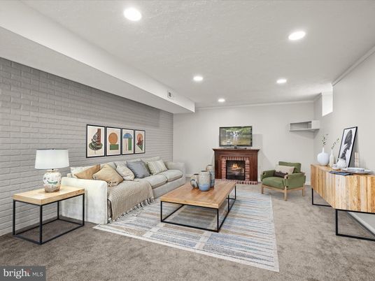 Fireplace, Interior, Living room, Recessed Lighting, Stone Walls