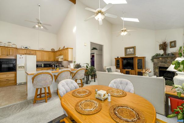 Dining room, Fireplace, Interior, Kitchen