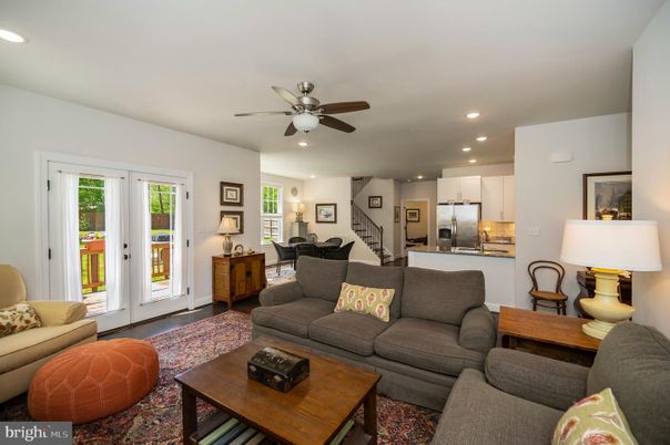 Interior, Kitchen, Living room, Recessed Lighting, Stainless Steel Appliances, Wood Texture Flooring