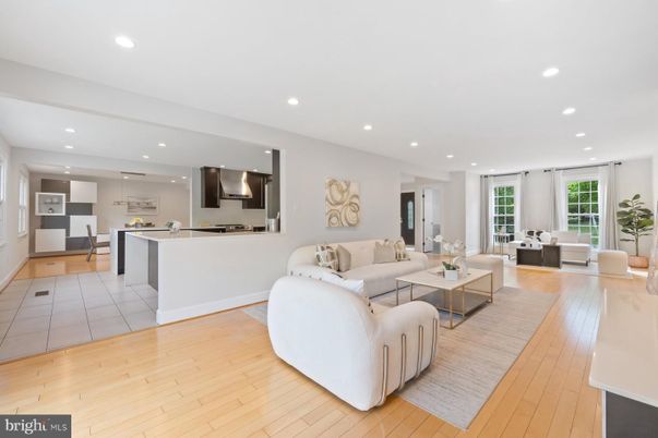 Interior, Kitchen, Living room, Pendant Lights, Recessed Lighting, Wood Texture Flooring