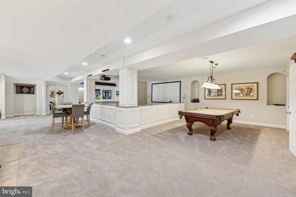 Billiard Table, Dining room, Game Room, Interior, Pendant Lights, Projection Screen, Recessed Lighting
