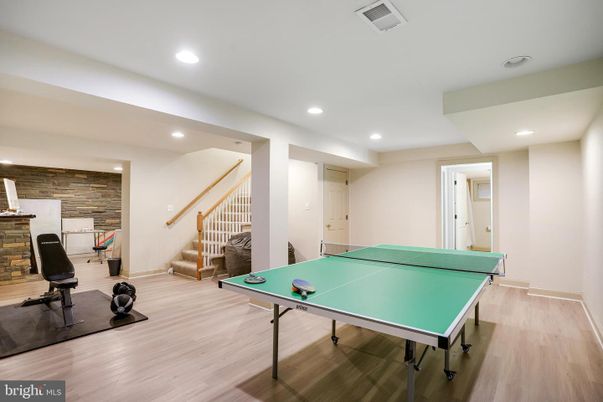 Game Room, Interior, Recessed Lighting, Wood Texture Flooring