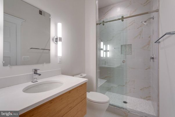 Bathroom, Glass Shower, Interior, Marble Walls