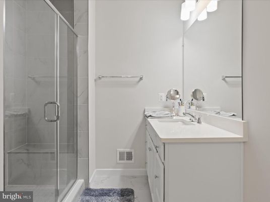 Bathroom, Glass Shower, Interior, Marble