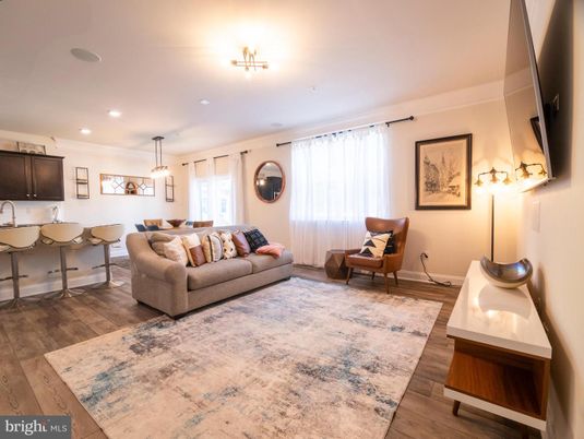 Dining room, Interior, Kitchen, Living room, Pendant Lights, Recessed Lighting, Wood Texture Flooring