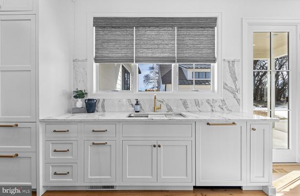Interior, Kitchen, Marble Walls, Wood Texture Flooring