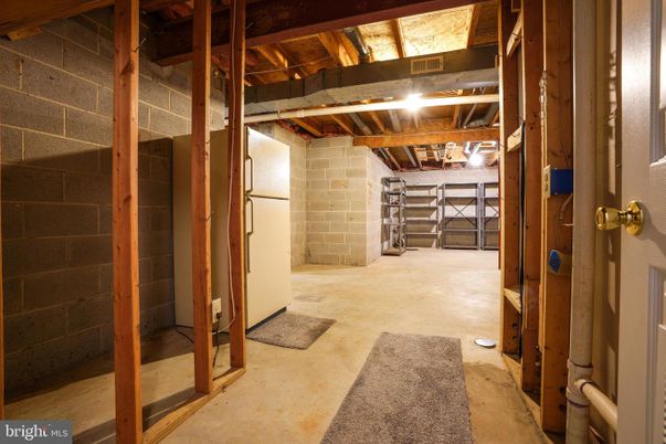 Garage, Interior, Stone Walls, Wooden Beams