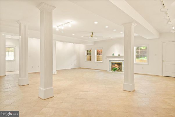 Empty room, Fireplace, Interior, Recessed Lighting