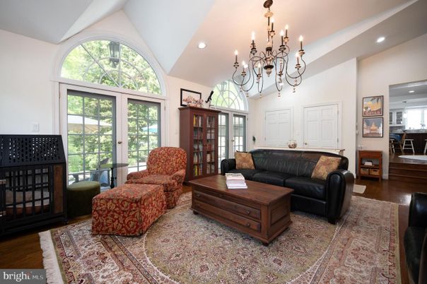 Chandelier, Interior, Living room, Recessed Lighting, Wood Texture Flooring