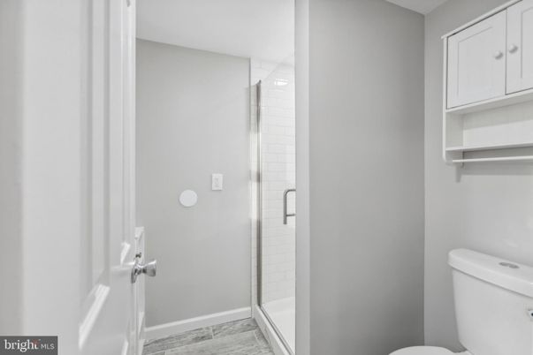 Bathroom, Glass Shower, Interior, Wood Texture Flooring