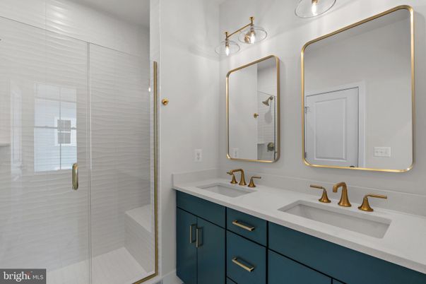 Bathroom, Dual Sink Vanities, Glass Shower, Interior