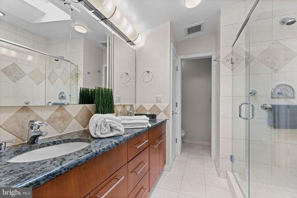 Bathroom, Dual Sink Vanities, Glass Shower, Interior