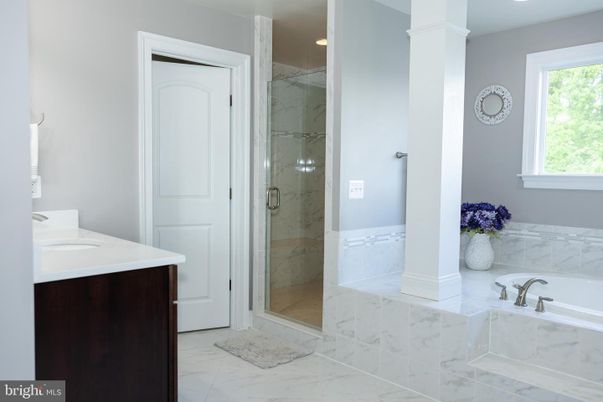 Bathroom, Glass Shower, Interior, Marble, Marble Walls, Recessed Lighting