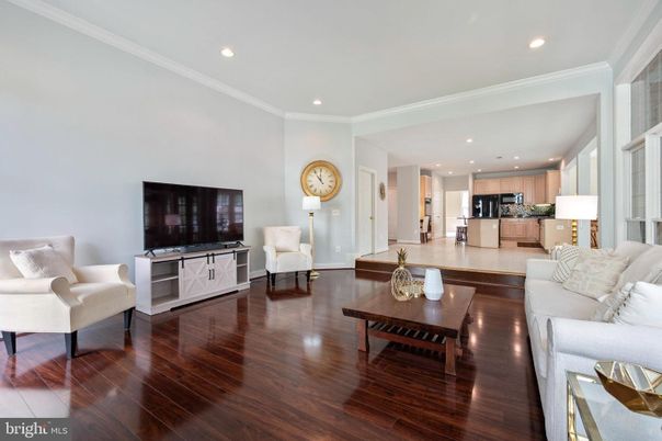 Dining room, Interior, Kitchen, Living room, Recessed Lighting, Stainless Steel Appliances, Wood Texture Flooring