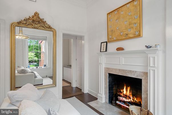 Fireplace, Interior, Pendant Lights, Wood Texture Flooring