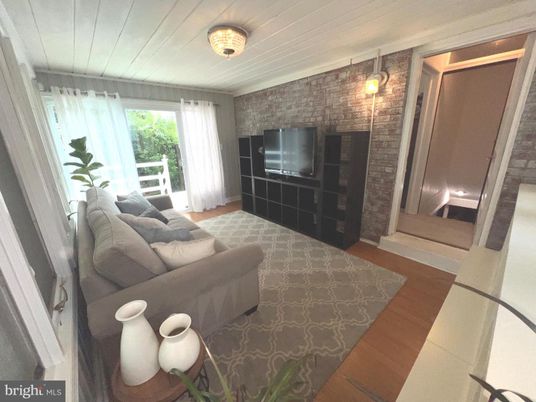 Interior, Living room, Stone Walls, Wood Texture Flooring