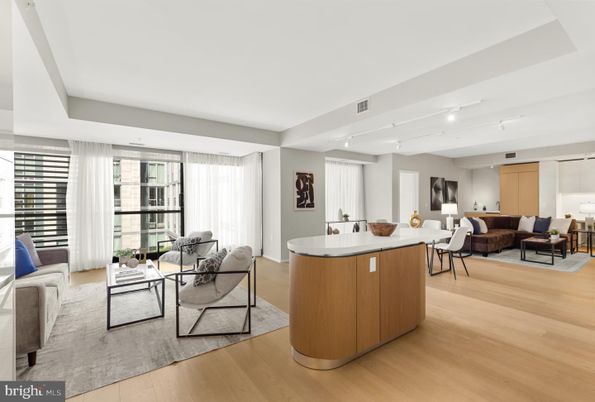 Dining room, Interior, Living room, Recessed Lighting, Wood Texture Flooring