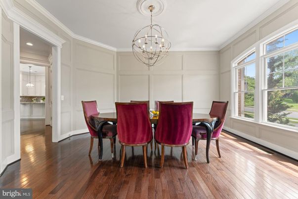 Chandelier, Dining room, Interior, Wood Texture Flooring