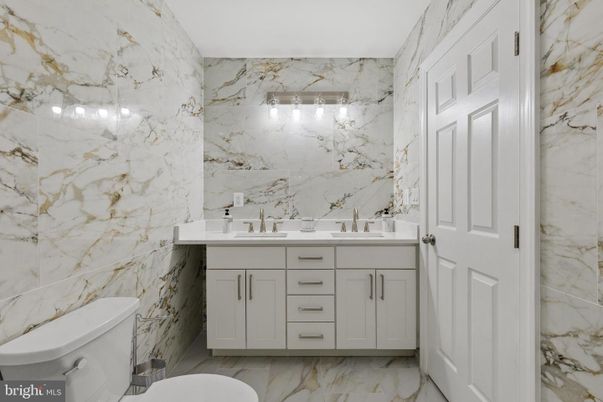 Bathroom, Dual Sink Vanities, Interior, Marble, Marble Walls