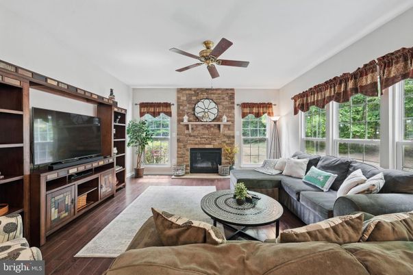 Fireplace, Interior, Living room, Stone Walls, Wood Texture Flooring