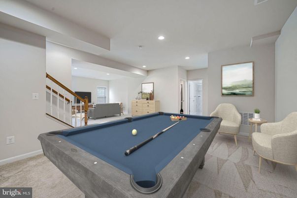 Billiard Table, Game Room, Interior, Recessed Lighting