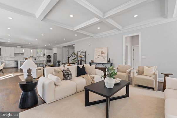 Interior, Kitchen, Living room, Pendant Lights, Recessed Lighting, Stainless Steel Appliances, Wood Texture Flooring