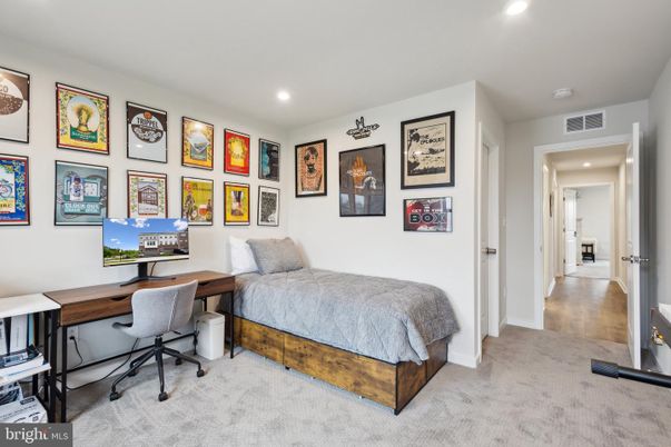 Bedroom, Home Office, Interior, Recessed Lighting, Wood Texture Flooring