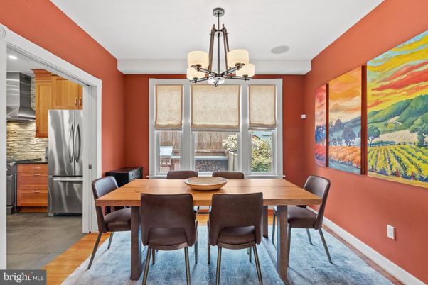 Dining room, Interior, Kitchen, Pendant Lights, Wood Texture Flooring