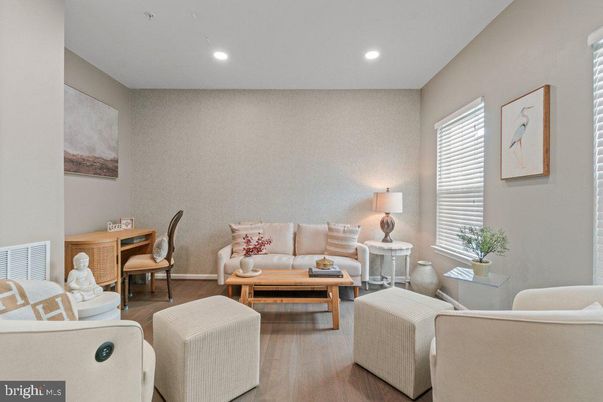 Dining room, Interior, Living room, Recessed Lighting, Wood Texture Flooring