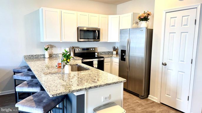 Interior, Kitchen, Stainless Steel Appliances, Wood Texture Flooring