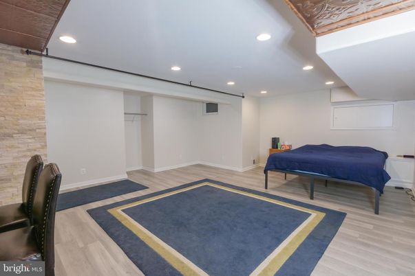 Interior, Recessed Lighting, Stone Walls, Wood Texture Flooring